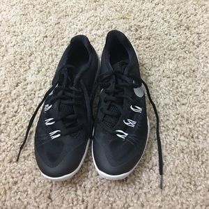 Black and white nike shoes