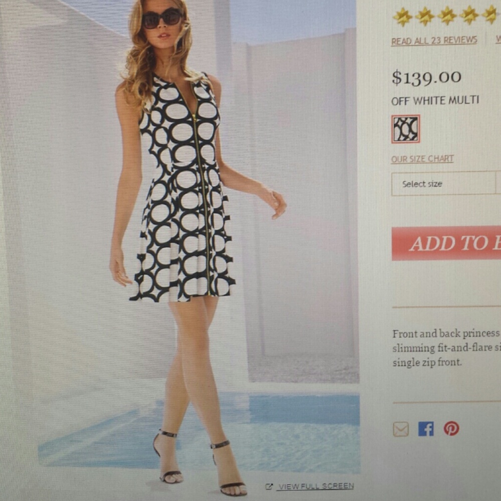 Boston Proper Oval Geo Print fit and flare dress