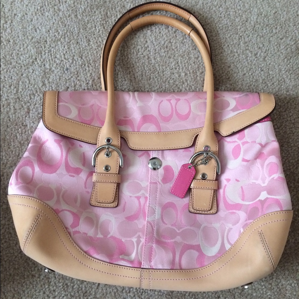 Used Pink Coach handbag