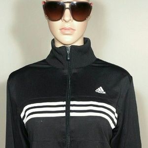 Adidas Womens Black Full-Zip Track Jacket