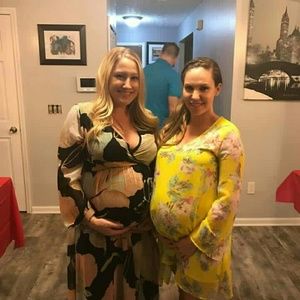 Pink blush maternity dress