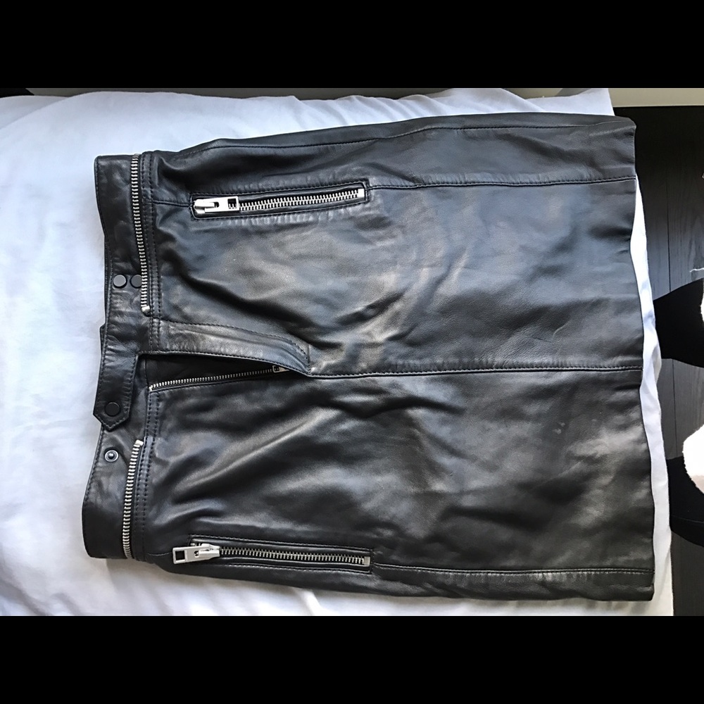 All saints leather skirt