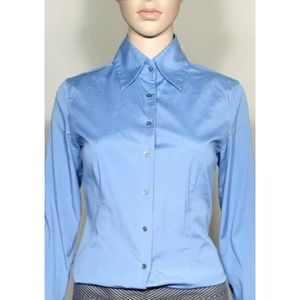 EXPRESS Blue Classic Fit Button Down Blouse Shirt