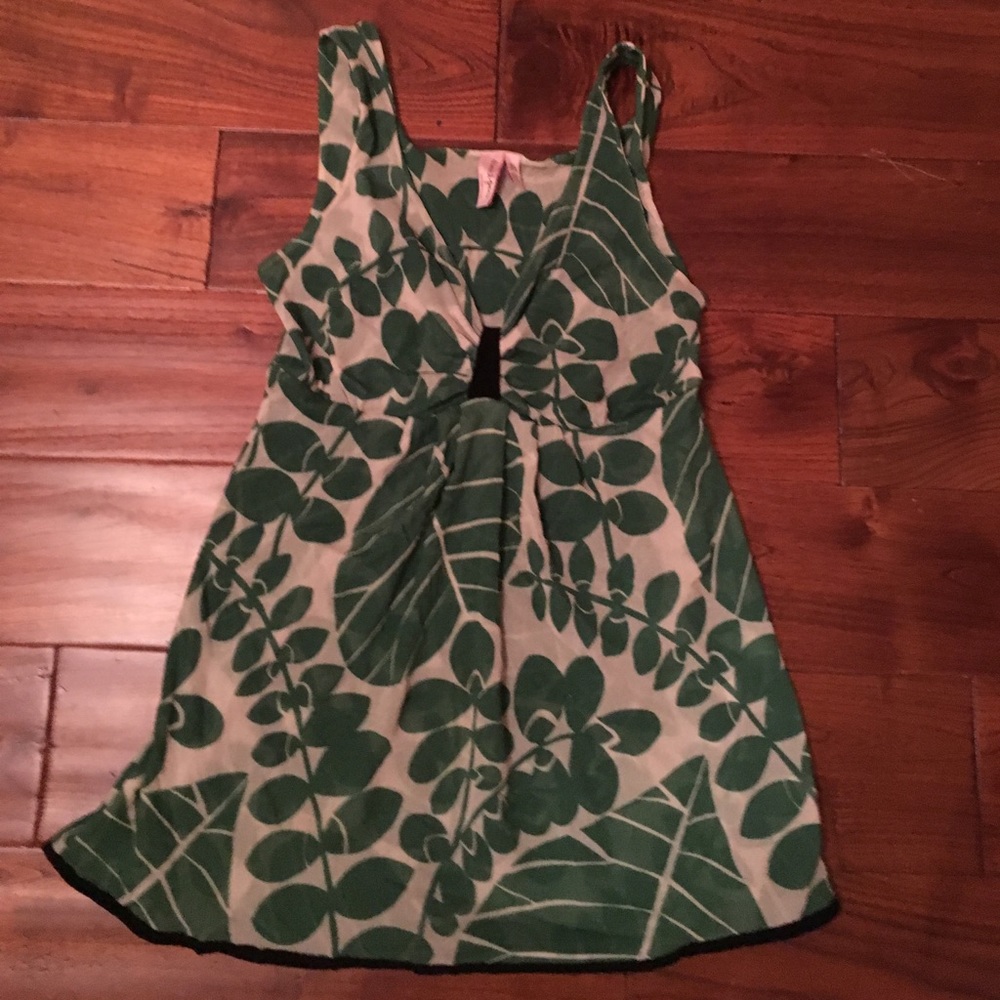 Free People Leaf Print Babydoll Shirt