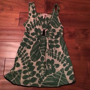 Free People Leaf Print Babydoll Shirt