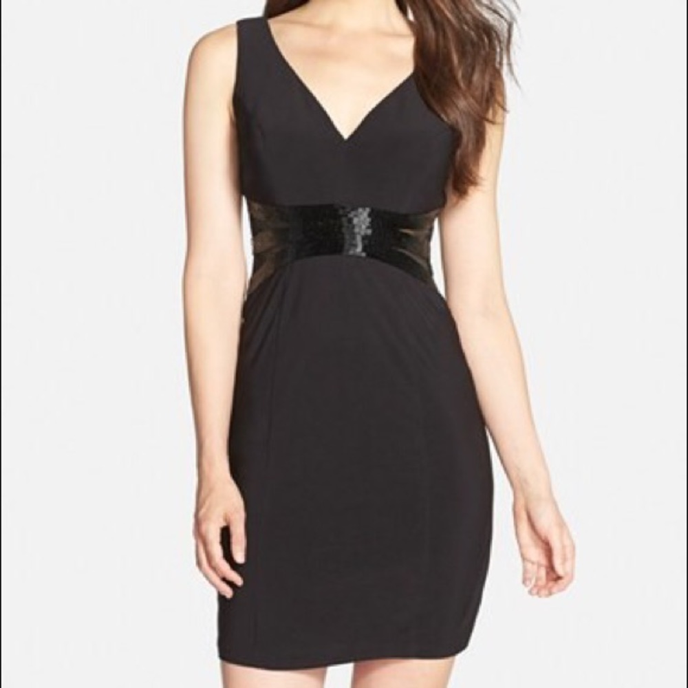 Joanna Chen Zipper Back Beaded Waist Jersey Dress