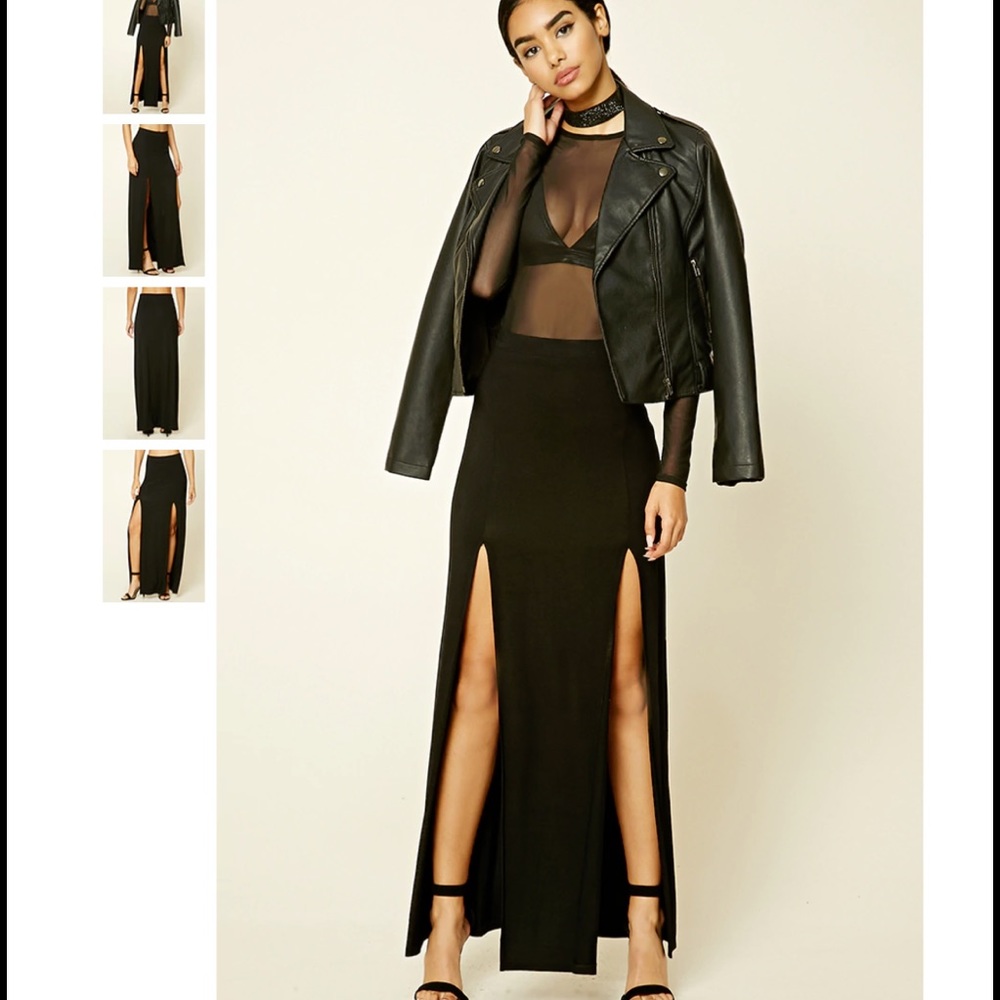 NWT Forever 21 Double Slit Maxi Skirt