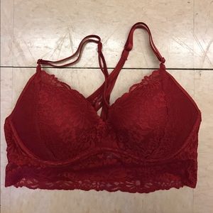 PINK Wildflower Lace Strappy Back Push-Up Bralette