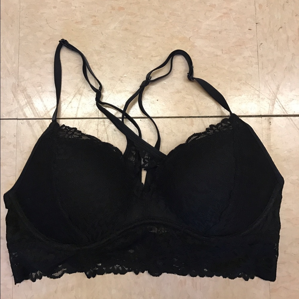 PINK Wildflower Lace Strappy Back Push-Up Bralette