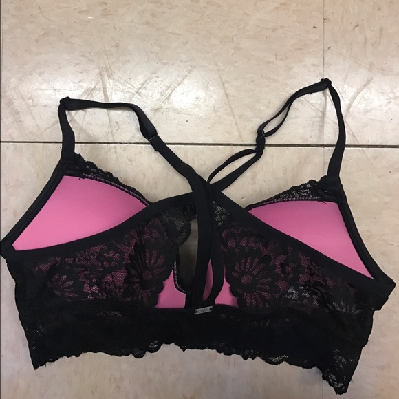 PINK Wildflower Lace Strappy Back Push-Up Bralette - Picture 2 of 3