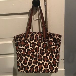 Michael Kors Leopard/Cheetah Canvas Tote