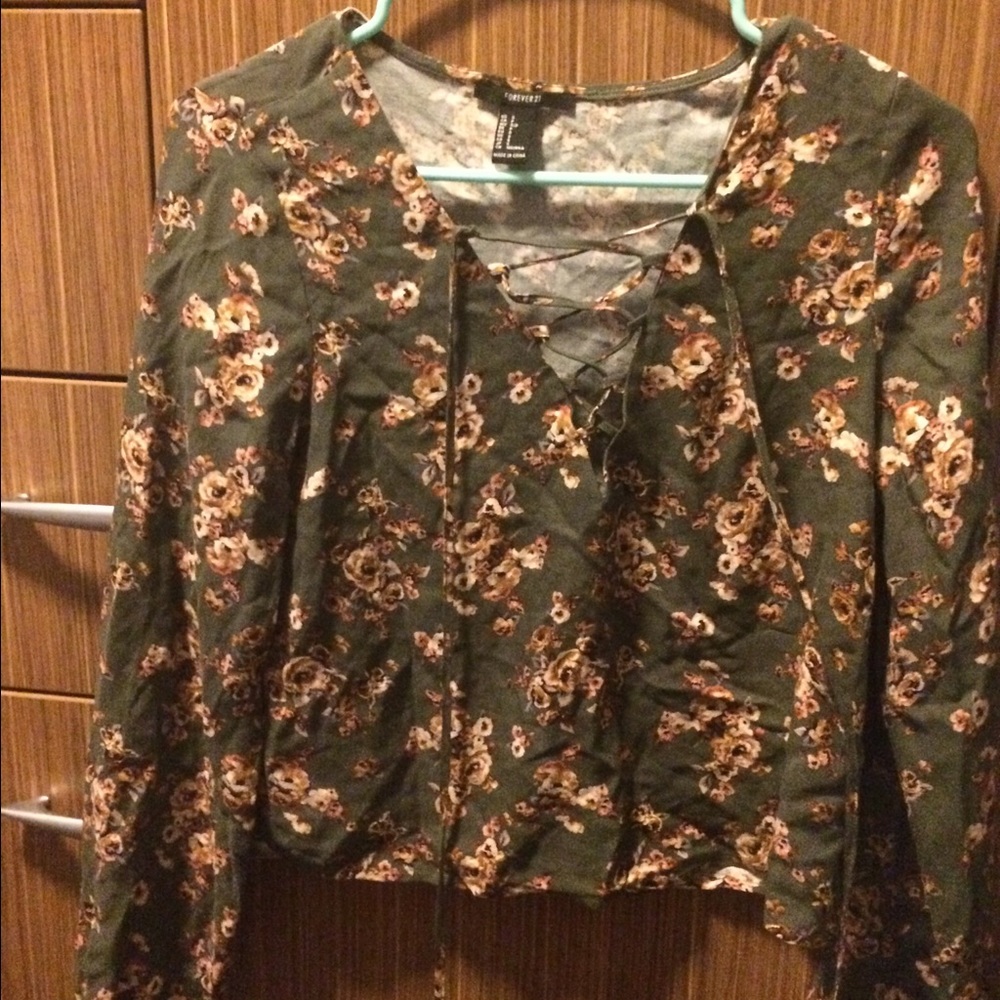Forever 21 lace up top