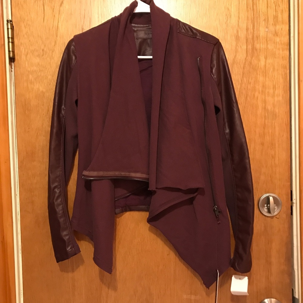 Maroon light leather jacket