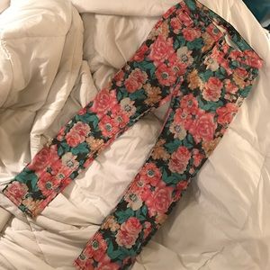Forever 21 Floral Skinny Jeans