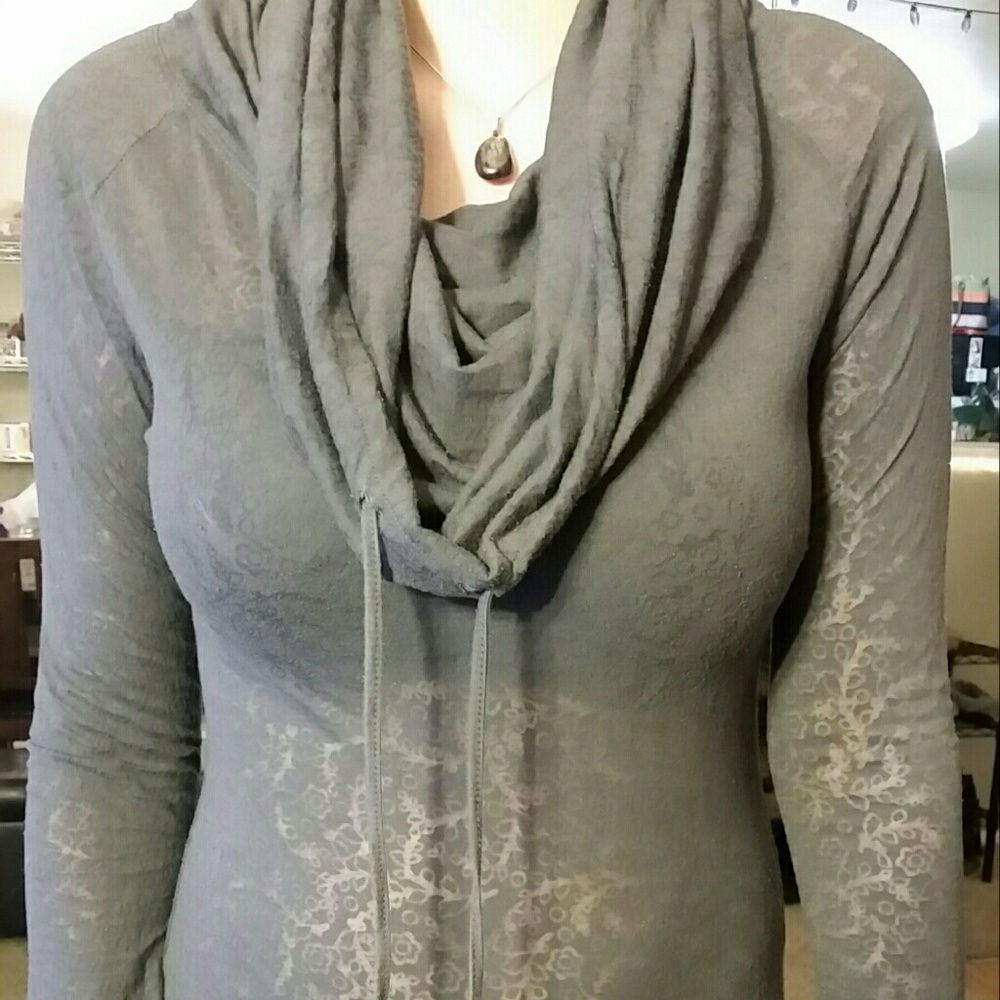 Lacey gray cowl neck sweater