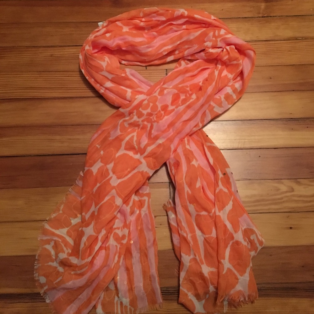 Lilly for Target Orange and White Scarf