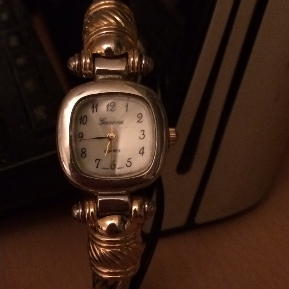 Silver and gold plated Geneva watch