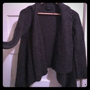 Forever 21 Charcoal Draped Open Knit Cardigan