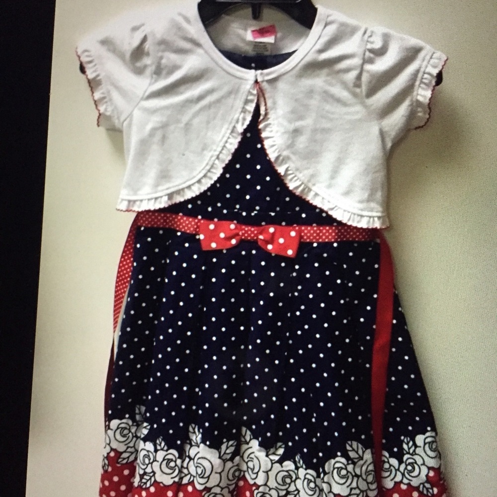 Girls Polka Dot Jacket Dress
