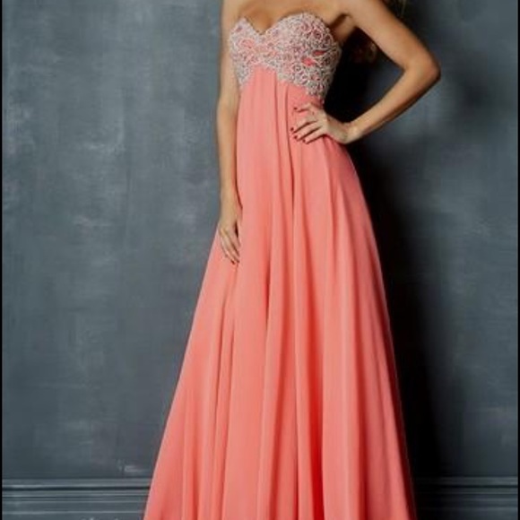 Coral Prom Dress - Picture 1 of 2