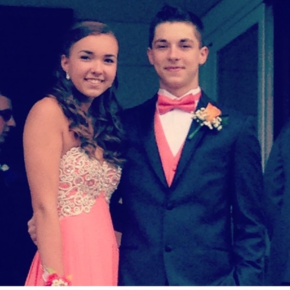 Coral Prom Dress - Picture 2 of 2