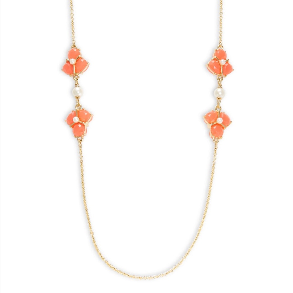 Kate Spade Orange cluster necklace