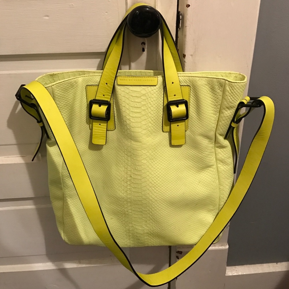 Marc Jacobs XL Neon Leather Tote Messenger