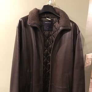 Nautica Men's leather bomber jacket