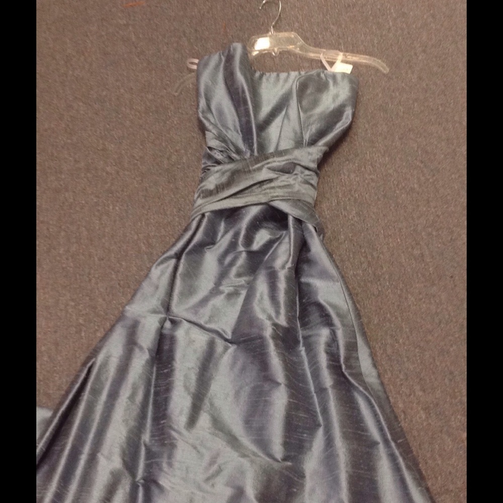 Strapless silk dress