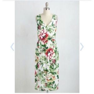 Equatorial Dynamo Tropical Leaf Floral dress