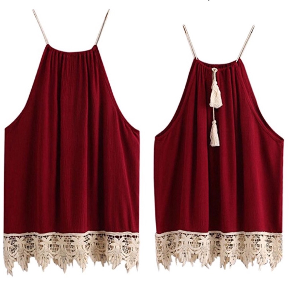 Brilliantly Crimson tassle tunic  ~❤️Valentine