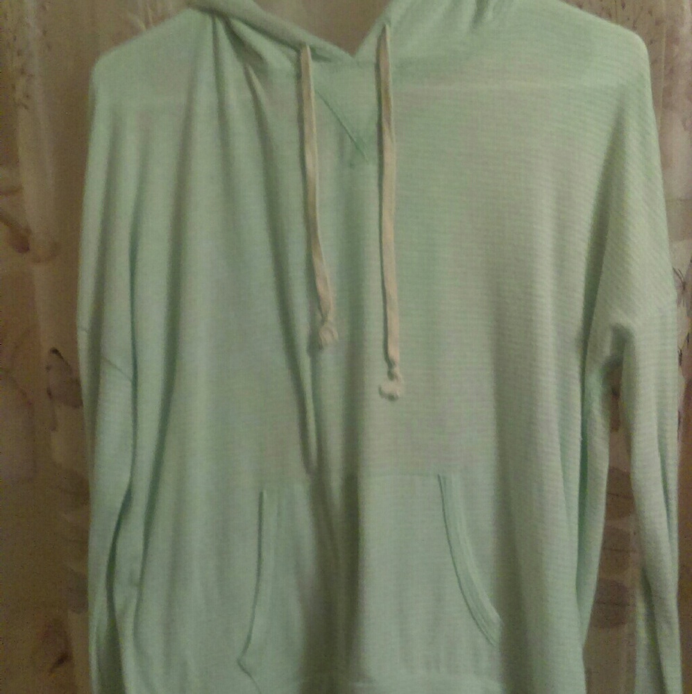 Green and white light hoodie