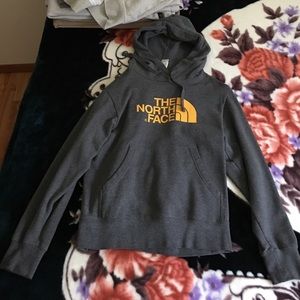 North Face Men's Small Hoodie Grey/Yellow