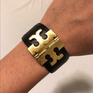 Tory Burch black bracelet - big logo