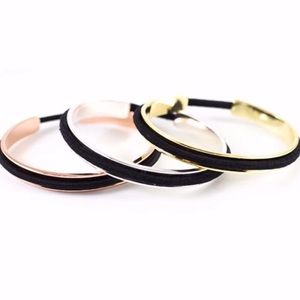 Hair Tie Bracelet Bangle Silver, Gold, Rose Gold
