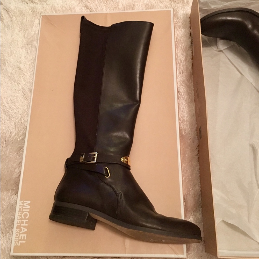 Michael Kors Arly Leather Riding Boots Size 8