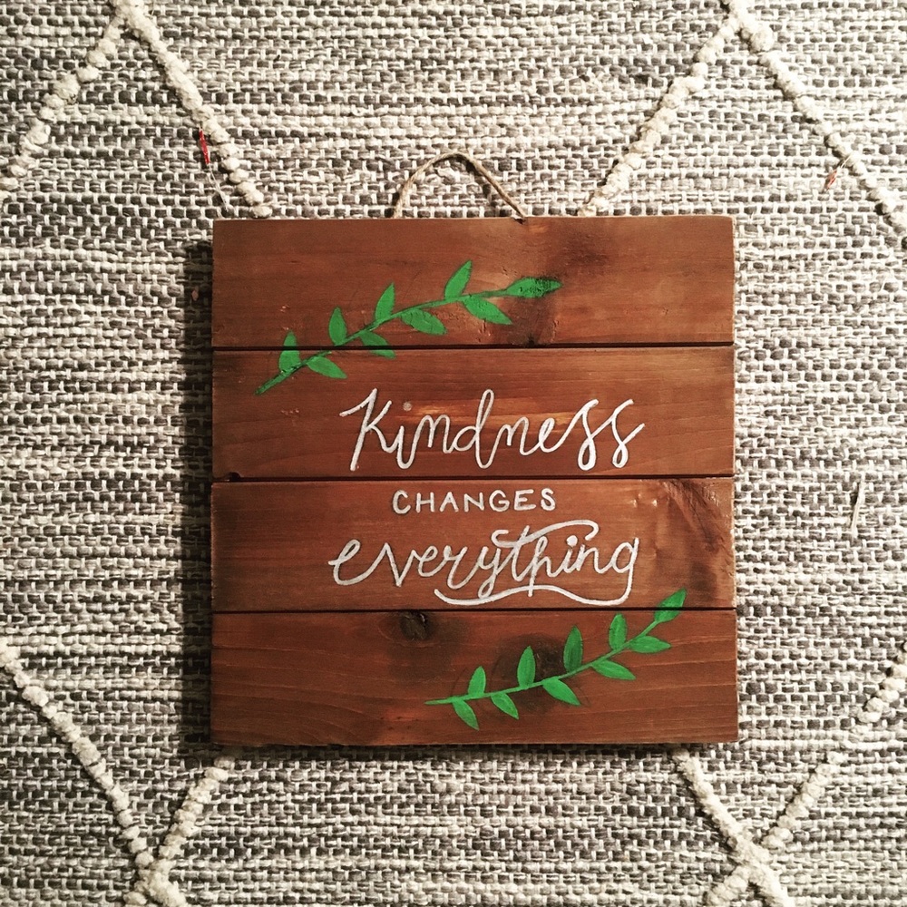 Hand painted wooden sign