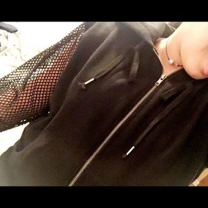 Emma & Sam Zip Up Hoodie with Mesh Sleeves