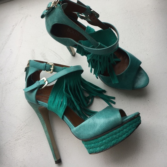 Fringe Boutique 9 Turquoise sandals sz 7.5 - Picture 1 of 5