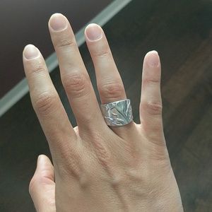 Handcrafted aluminum ring size 4