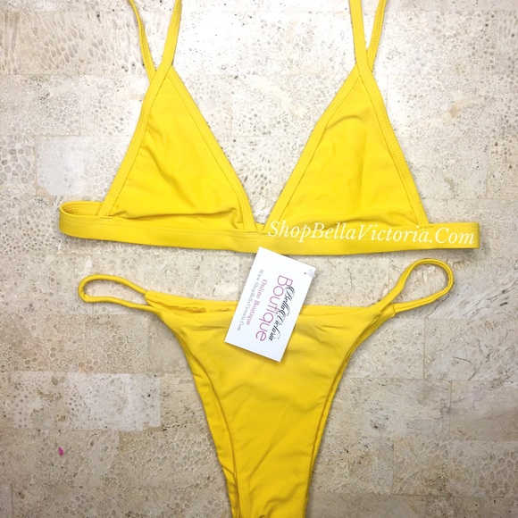 cheeky yellow bikini