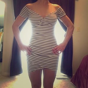 Black & white striped dress
