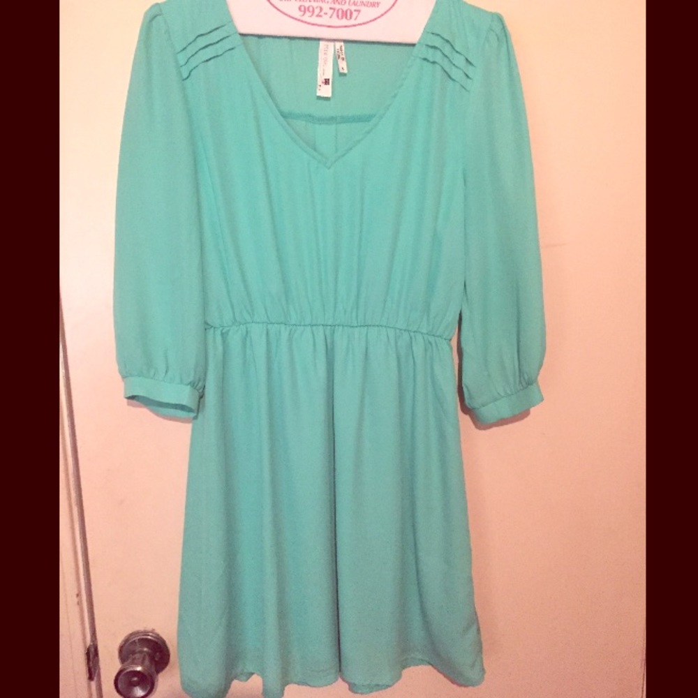 NWOT Pink Owl Turquoise Dress Size Small