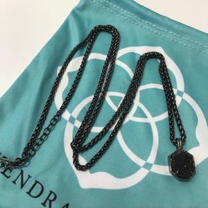Kendra Scott Oliver Black Druzy Necklace