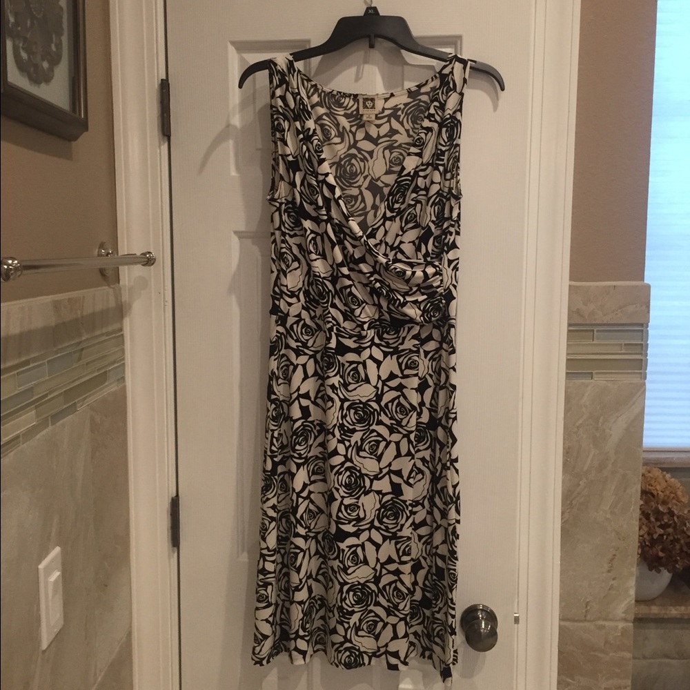 Ann Klein Black and White wrap style Dress