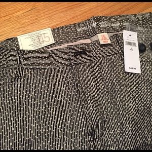 GAP black and cream printed khakis size 8R NWT