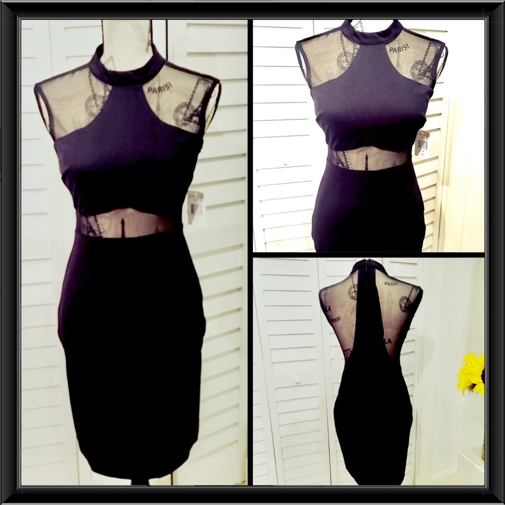 🎉HP🎉NWT Sexy Turtle Neck Black Bodycon Dress - Picture 8 of 8
