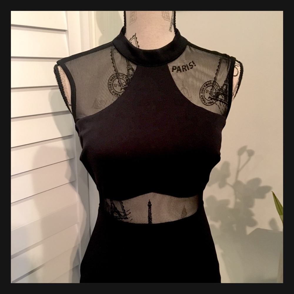 🎉HP🎉NWT Sexy Turtle Neck Black Bodycon Dress - Picture 7 of 8