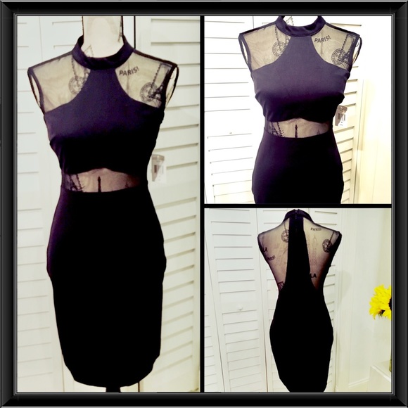 🎉HP🎉NWT Sexy Turtle Neck Black Bodycon Dress - Picture 8 of 8