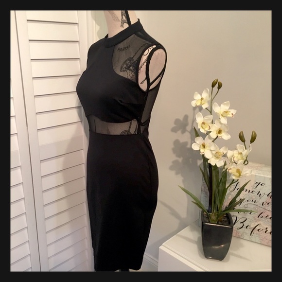 🎉HP🎉NWT Sexy Turtle Neck Black Bodycon Dress - Picture 5 of 8